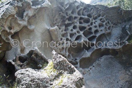 Una parete rocciosa sul monte Ortobene