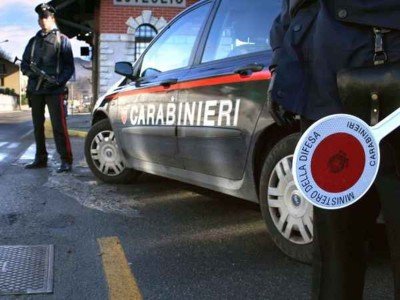 Un posto di blocco Carabinieri 