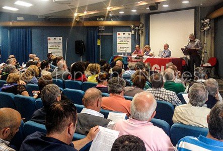 Un momento del Vertice sindacale alla Biblioteca Satta