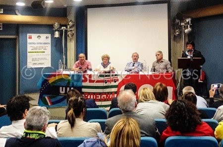 Un momento del Vertice sindacale alla Biblioteca Satta