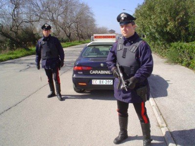 Un posto di blocco dei Carabinieri