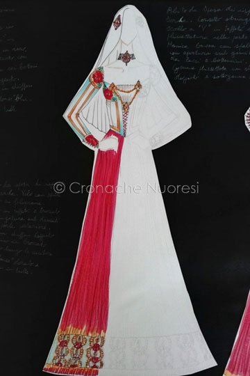 bozzetto di abito da sposa sardo ( modello di Eleonora Pastore)