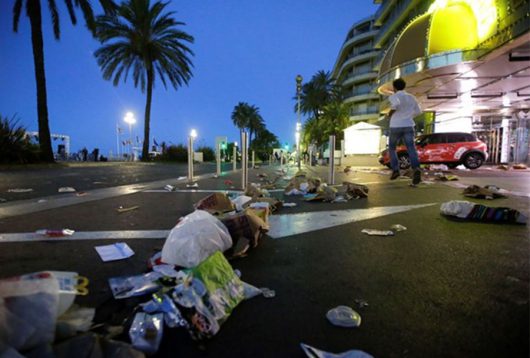 Un'immagine dell'attentato di Nizza