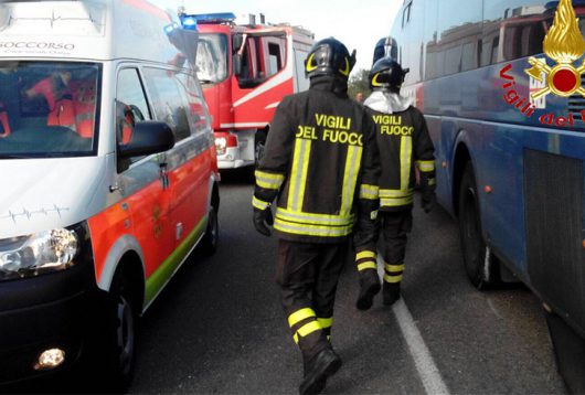 I vigili del Fuoco impegnati nelle operazioni