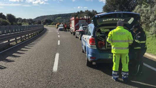 La scena dell'incidente sulla 131