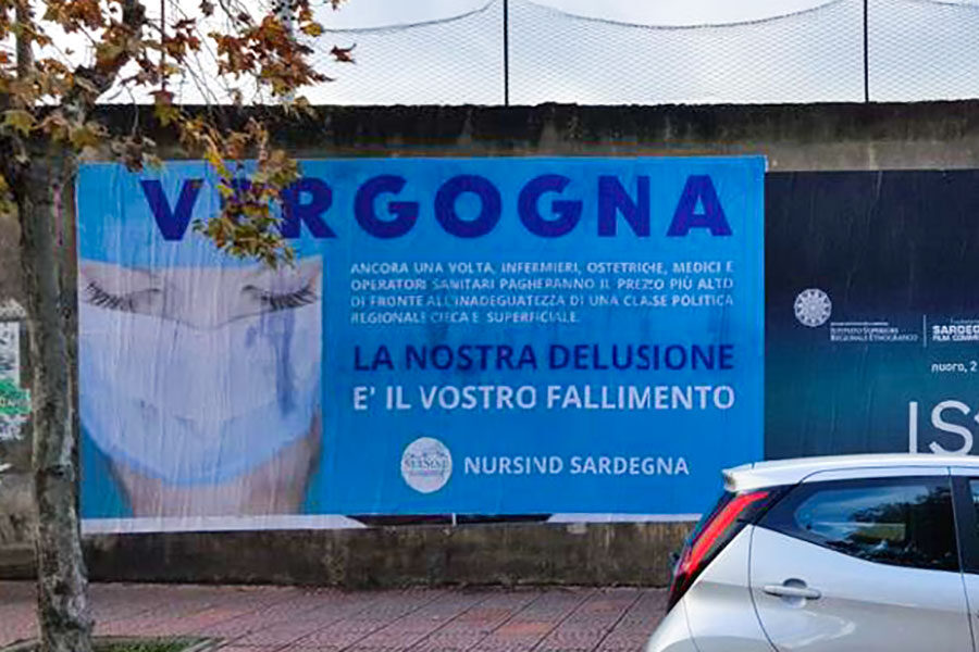 A Nuoro I Manifesti Del NURSIND Denunciano Vergogna La Nostra