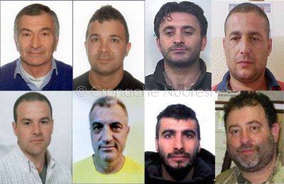 Cesare e Stefano Agresti, Francesco Riillo, Antonino Modafferi, Paolo Piras, Renato e Willy Bazzan, Giuseppe Mattei, tutti arrestati