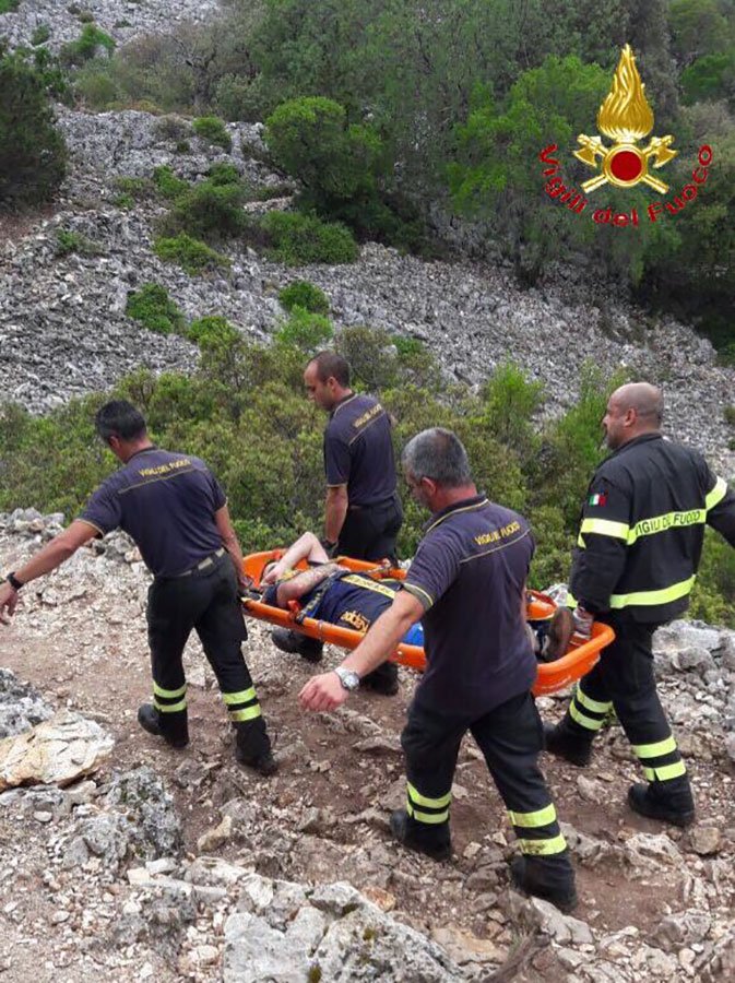 Escursionista infortunato a Cala Goloritzè messo in salvo dai Vigili del fuoco