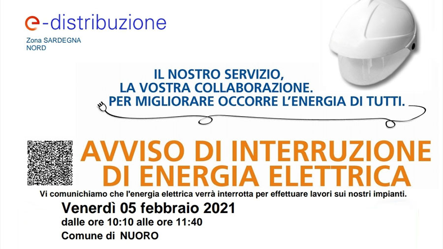 Nuoro. Domani, venerdì 5 febbraio, ENEL interromperà l’erogazione dell’energia elettrica al Nuraghe e a Furreddu