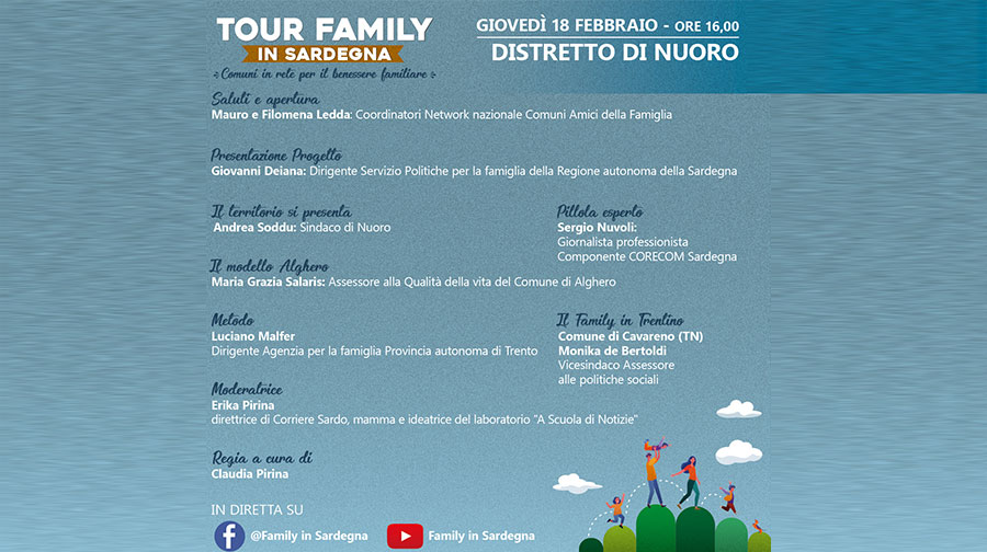 Il Tour Family fa tappa a Nuoro: oggi alle 16,00 la diretta on line