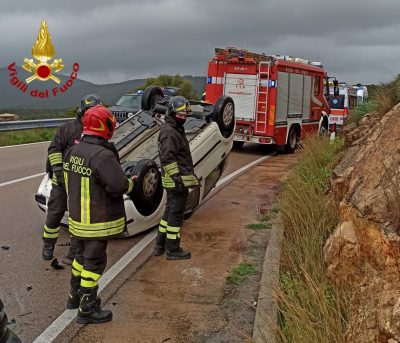 La scena dell'incidente sulla Olbia - Golfo Aranci