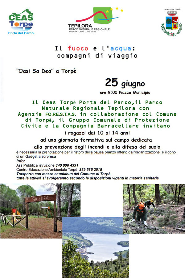  “Il fuoco e l’acqua: compagni di viaggio”. Giornata formativa al parco Tepilora