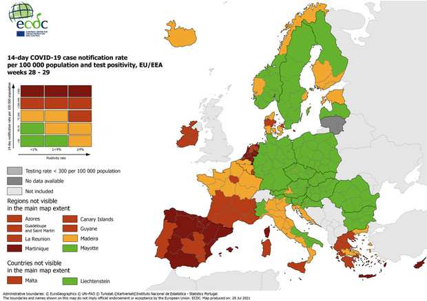 Covid. Contagi in aumento in Europa: Sardegna e Sicilia per l’UE tornano rosse