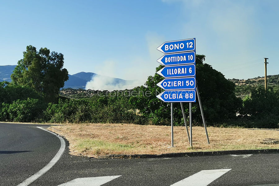 Vasto incendio, ieri pomeriggio, nelle campagne di Bottida