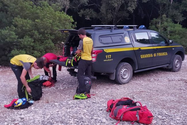 L'intervento di soccorso sul Supramonte di Oliena