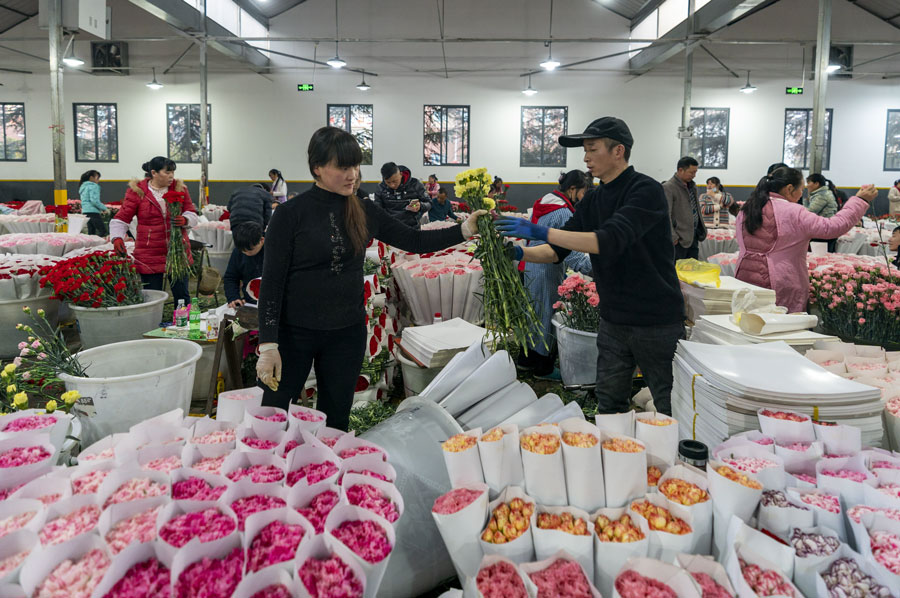 Cina: “economia romantica” stimola le vendite di fiori freschi