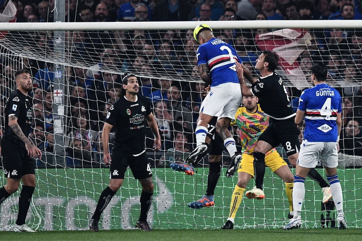 Verde risponde ad Amione, Sampdoria-Spezia 1-1