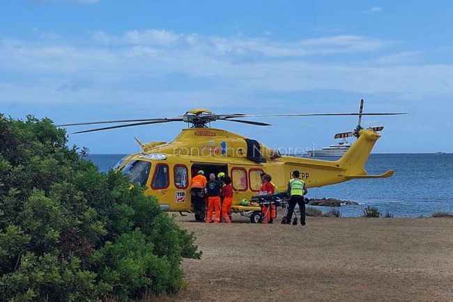 L'elisoccorso sul luogo dell'incidente