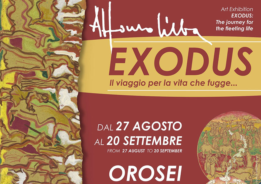 “Exodus”: Alfonso Silba espone a Orosei un’opera di 16 metri sul tema della vita che fugge