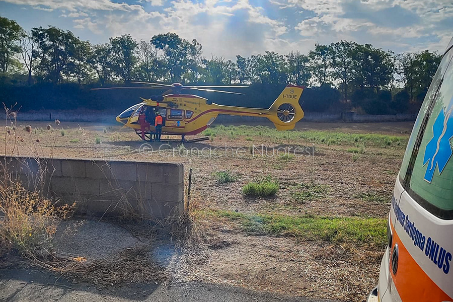 Incidente nelle campagne di Noragugume: giovane con varie ferite elitrasportato in codice rosso a Sassari