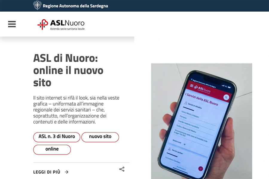 On-line il nuovo sito della ASL di Nuoro, pensato per le esigenze dei cittadini