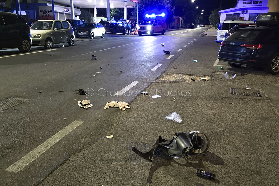 Scontro auto moto nella notte a Orosei: ferito un giovane motociclista di 22 anni