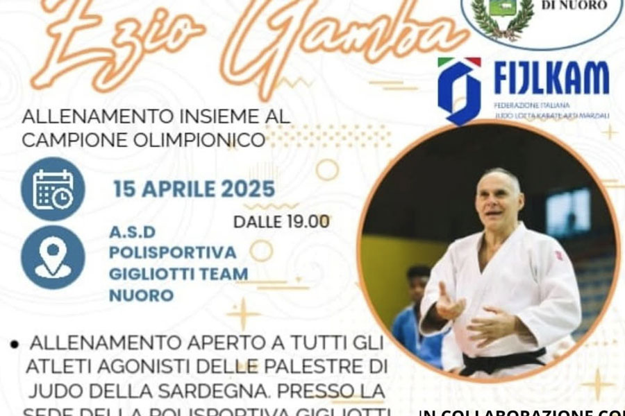Nuoro accoglie la leggenda del Judo: l’olimpionico Ezio Gamba in visita alla Polisportiva Gigliotti Team